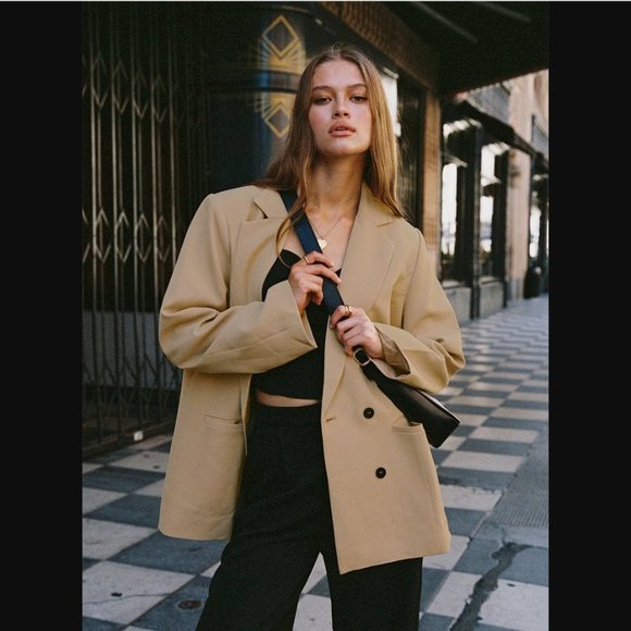 Princess Polly Jackets & Blazers - Princess Polly Lioness Wyoming Mocha Tan Oversized Blazer XL